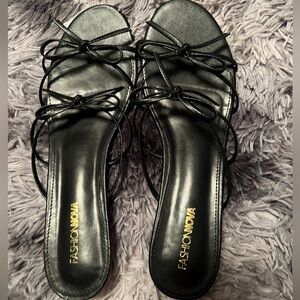 Fashion Nova Black Bow Sandals